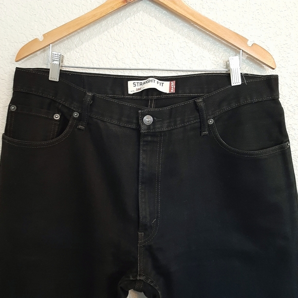 Levi's 505 Black Straight Fit Jeans Size 36 X 30 - Picture 4 of 14